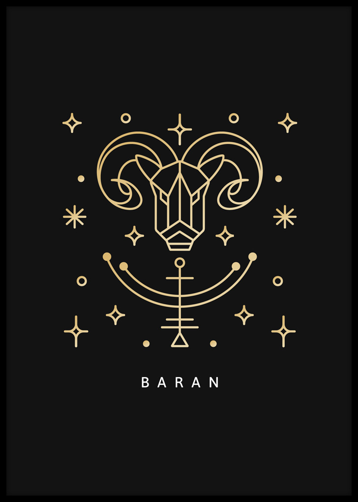 Plakaty do sypialni ze znakami zodiaku - Baran