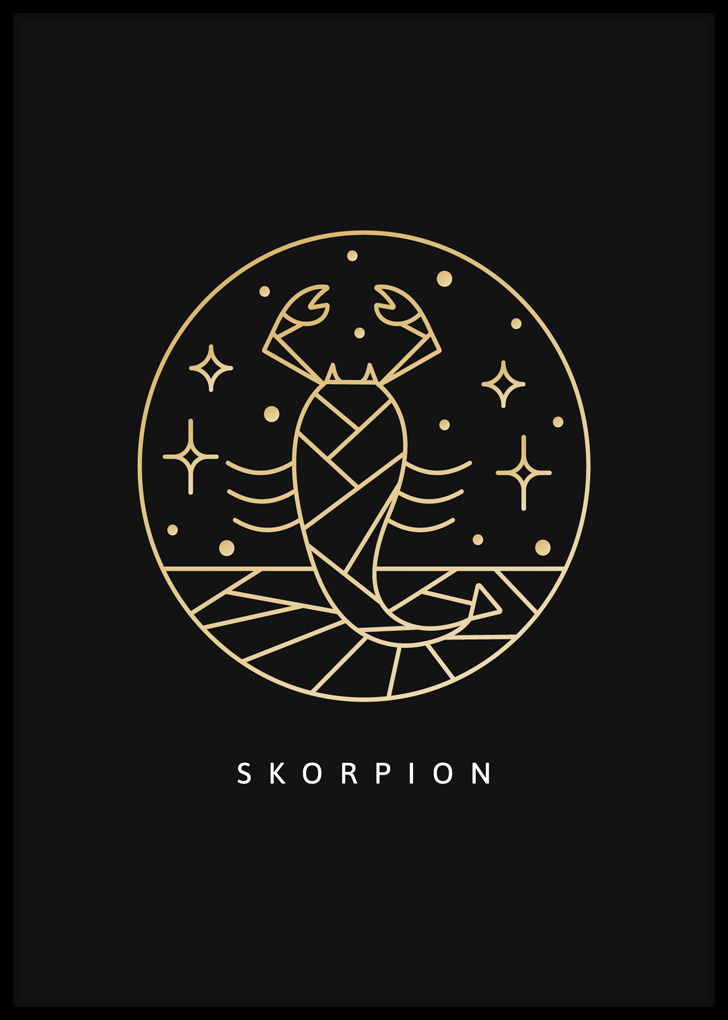 Plakat do sypialni przedstawiający znak zodiaku skorpion